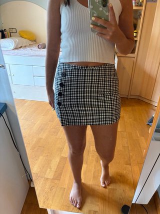 Falda pantalón de cuadros Bershka