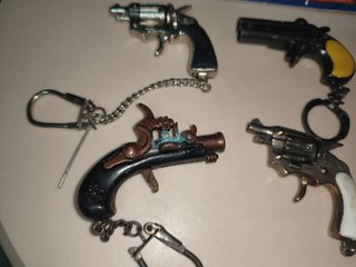 Lote 5 pistolas llavero juguete kiosco años 80
