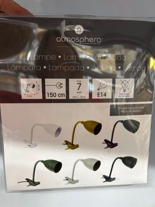 NUEVO CON ETIQUETA. Lámpara Flexo Gris con Pinza