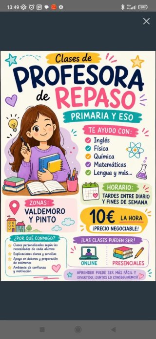 Profe de repaso, Clases de Repaso: Primaria y Eso