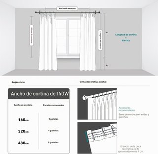 Cortinas Opacas Térmicas Beige (2 Piezas)
