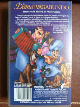 VHS La Dama y el Vagabundo disney, black diamond