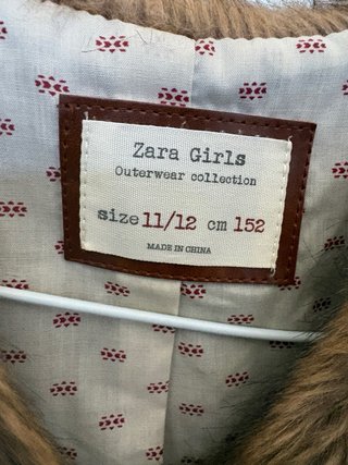 Chaleco Zara Girls pelo sintético Marrón Talla S