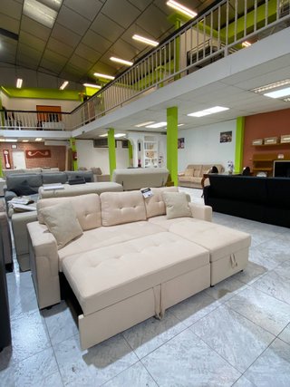 Sofá Cama Chaise Longue Beige NUEVO