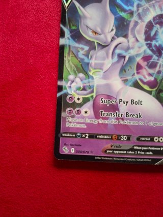 Mewtwo V PGO 030/078 Carta Pokémon