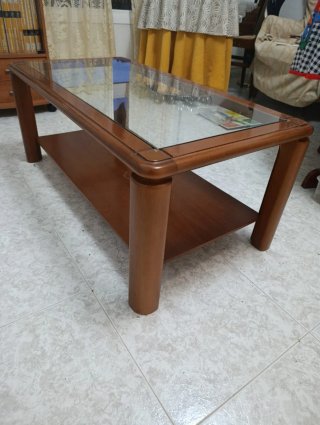Mesa de centro madera y cristal