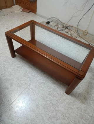 Mesa de centro madera y cristal
