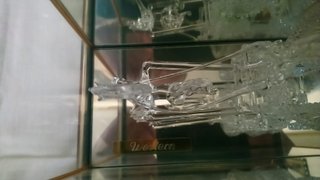 Carreta cristal labrado marco madera