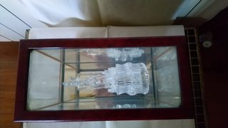 Carreta cristal labrado marco madera