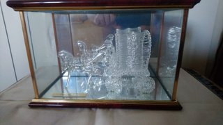 Carreta cristal labrado marco madera