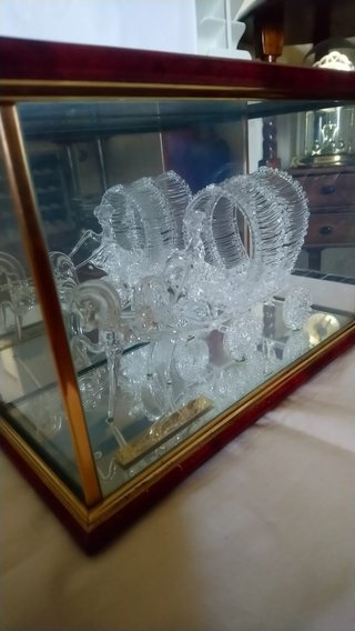 Carreta cristal labrado marco madera