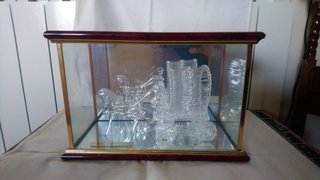 Carreta cristal labrado marco madera