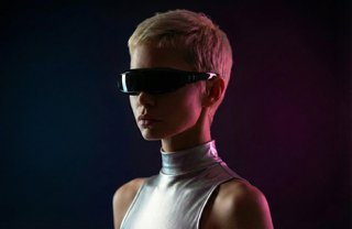 Gafas Cyberpunk Y2K Negras Futuristas