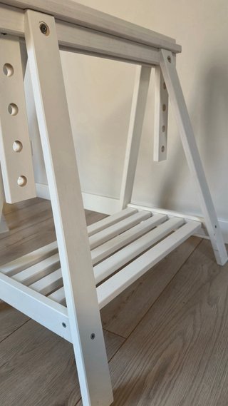 Caballetes de madera blancos regulables 2unidades