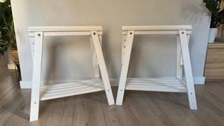Caballetes de madera blancos regulables 2unidades