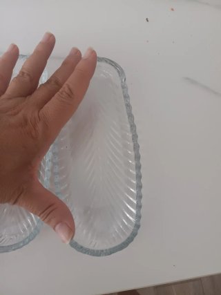 4 Platos Meze Cristal Tallado