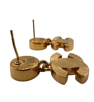 Pendientes Chanel Doble C Negro y Dorado