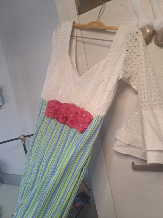 Vestido Rociero Verde y Blanco medidas
