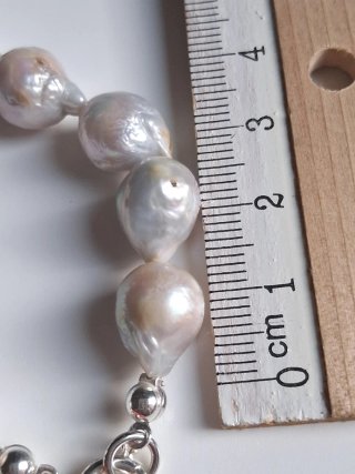 Bracciale Argento 925 Perle Naturali Ciondolo Gufo