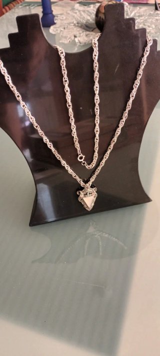 Colar Antigo com Pendente Prata