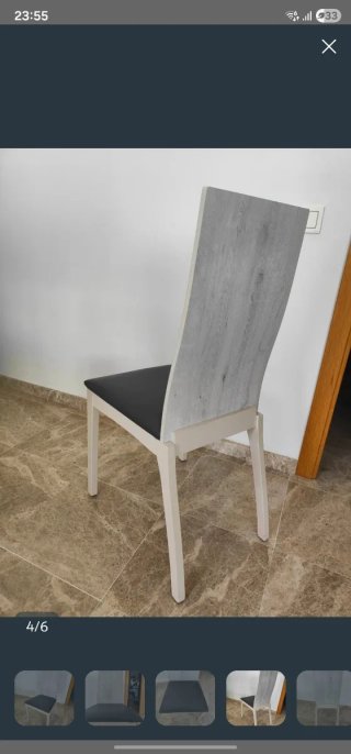 Conjunto 4 Sillas Madera Gris Claro