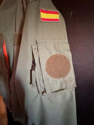 Cazadora piloto verde con forro naranja