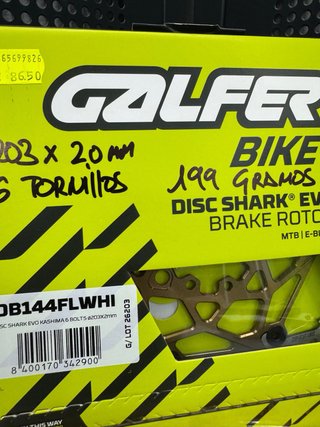 Disco Freno Galfer Cashima 203mm 6 Tornillos