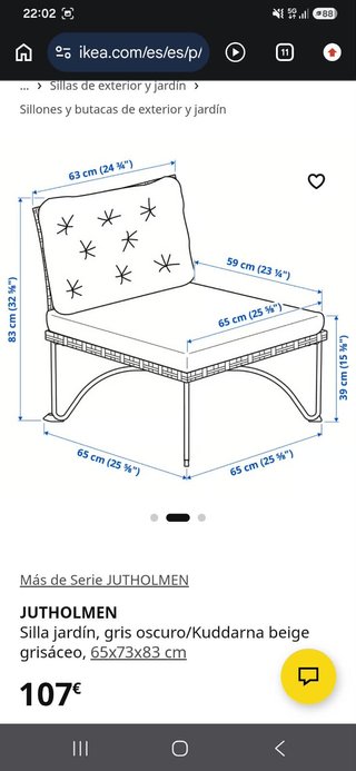3 Módulos Sofá Exterior Jutholmen IKEA
