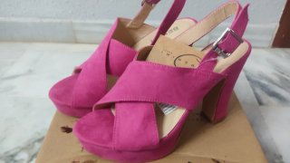 Zapatos de tacón plataforma Benini rosa talla 37