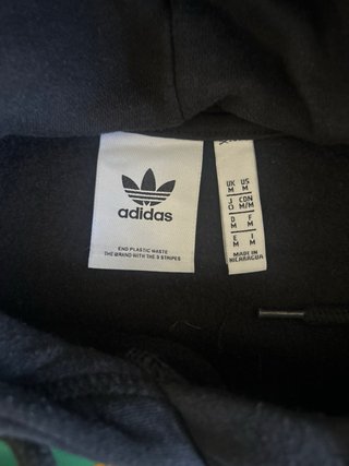 Sudadera Adidas Negra con Logo Multicolor