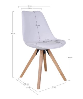 Silla Comedor Bergen Blanca Madera Natural