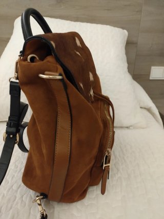 Mochila elegante ante y pelo