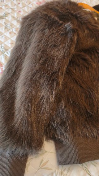 Chaqueta pelo bomber marrón talla única