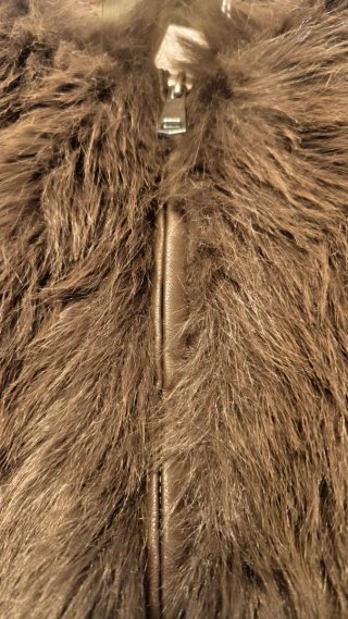Chaqueta pelo bomber marrón talla única
