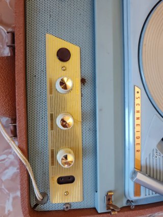 Giradischi vintage Schneider valigia marrone