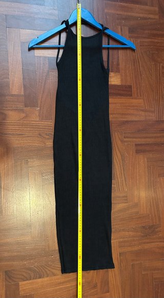 Abito lungo donna nero elasticizzato