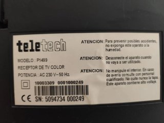 Televisor Teletech 14 Negro