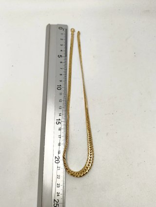 ORO NUEVO 18K Gargantilla plana estilo cubana 45cm