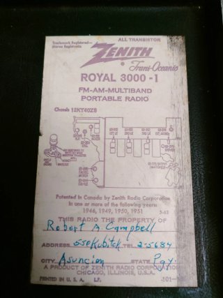 Antigua Radio Zenith Transoceánica 3000-1