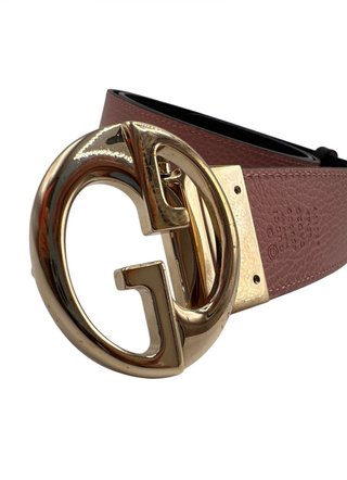 Cinturón Gucci Reversible Rosa y Dorado