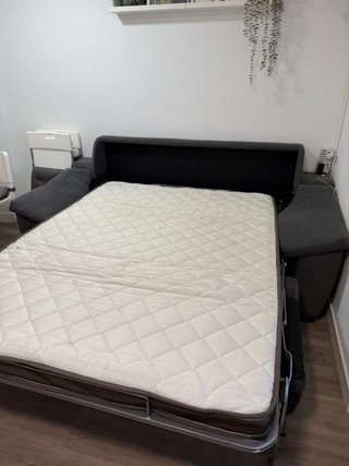 Sofá Cama Italiano Gris Tela. En buen estado