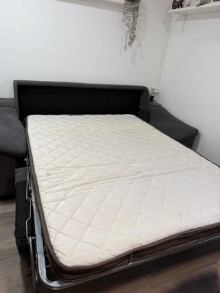 Sofá Cama Italiano Gris Tela. En buen estado