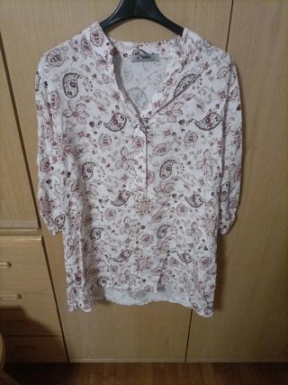 Camicia lunga manica 3/4 in viscosa