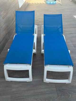 2 Hamacas de Piscina Regulables Azul