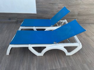 2 Hamacas de Piscina Regulables Azul