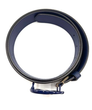 Cinturón Gucci GG Canvas Azul y Marrón