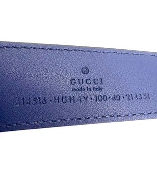 Cinturón Gucci GG Canvas Azul y Marrón