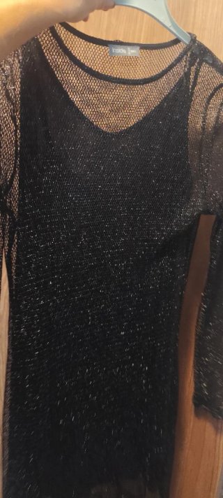 Vestido rejilla negro Inside talla L