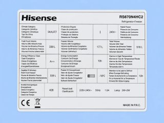 Piezas recambio Frigorífico Hisense RS670N4HC2