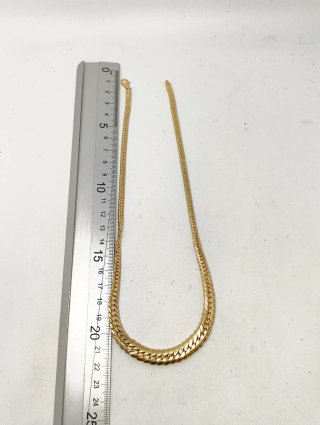 ORO NUEVO 18K Gargantilla plana estilo cubana 45cm